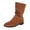 Brown, variant on Women Fall Boots Round Toe Thickened Velvet Solid Color Boots Casual Versatile Breathable Fall Winter Comfortable Thick-Soled Warm Snow Boots