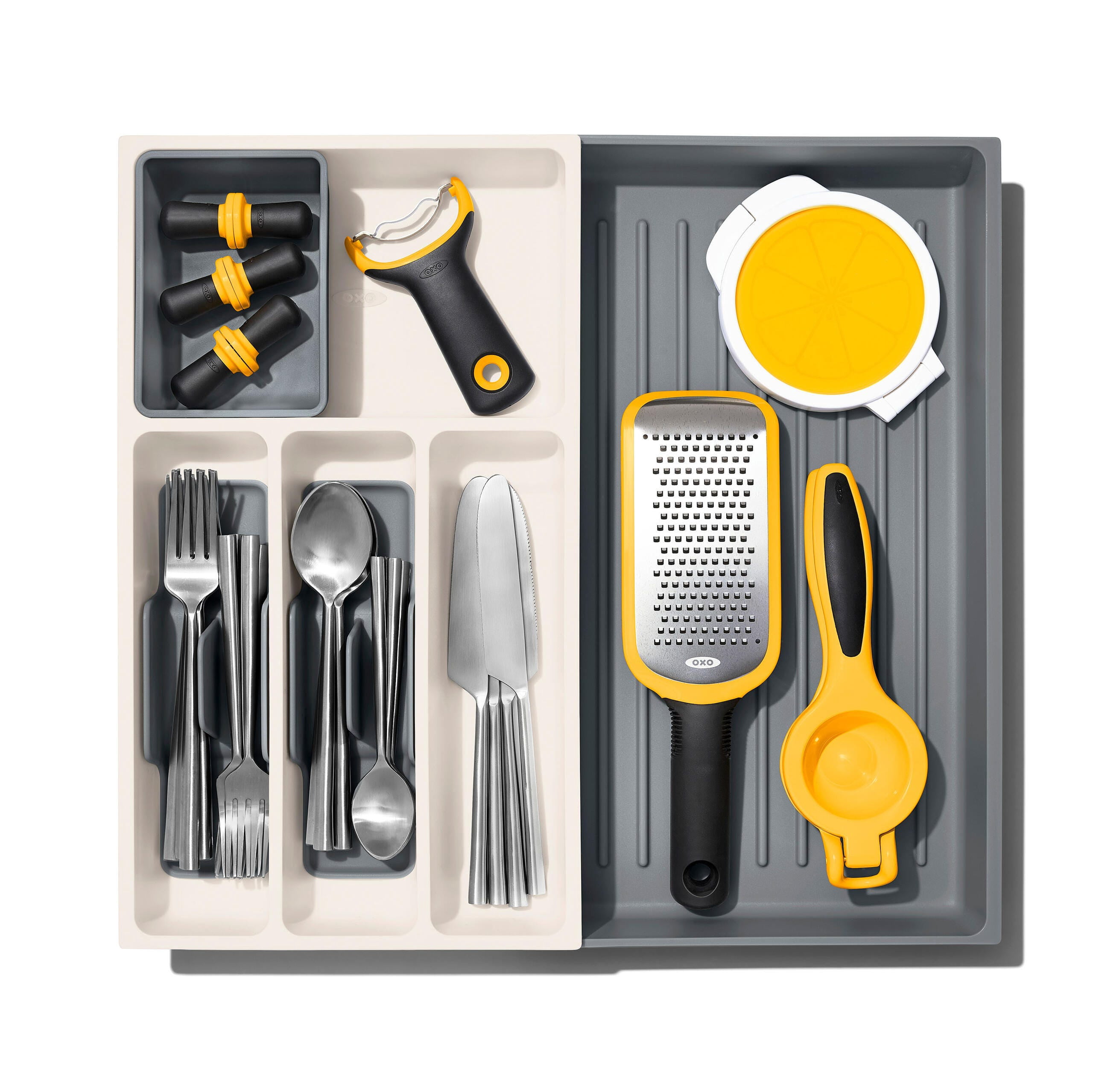 OXO Expandable Utensil Drawer Organizer, Gray
