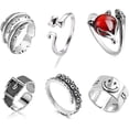 thumbnail image 4 of Juego De 20 Anillos Abiertos Vintage, Joyería Retro Punk Gótica, Anillos Abiertos Ajustables Para Hombres Y Mujeres, 4 of 4