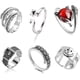 thumbnail image 4 of Juego De 20 Anillos Abiertos Vintage, Joyería Retro Punk Gótica, Anillos Abiertos Ajustables Para Hombres Y Mujeres, 4 of 4