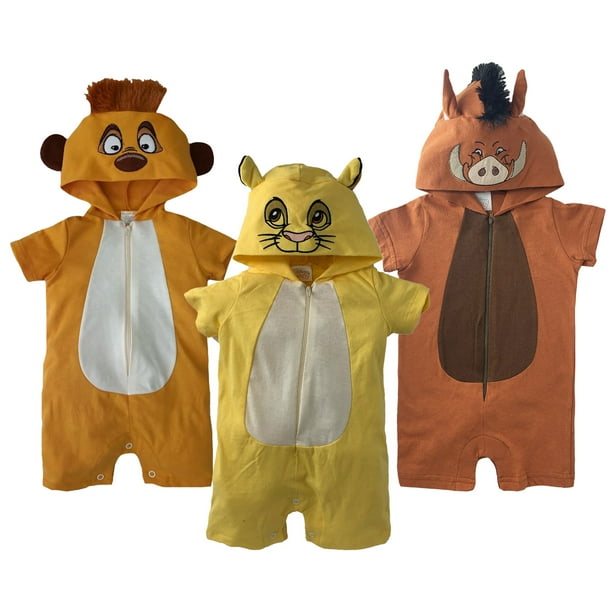 Kit PaÃ±aleros con gorro bordado Disney Pumba Timon Simba Talla