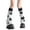 Stars on white background, variant on Reversible Cats Print Long Leg Warmers Harajuku Punk Knit Footless Flared Socks