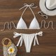 thumbnail image 1 of Traje de baño tankini para mujer con tirantes ajustables y abertura en los hombros, traje de baño de dos piezas para mujer, trajes de baño tankini para mujer, traje de baño de 2 piezas para mujer, tra, 1 of 3