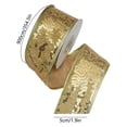 thumbnail image 3 of BSJJY 354" Gold Sparkly Christmas Ribbon, Elegant Glitter Finish with Durable Plastic Material, Easy to Shape and Tie, Great for Gift Packaging, Wreath Embellishment, or Holiday Table Decor, 3 of 6