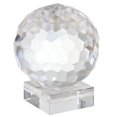 thumbnail image 1 of Benzara BM205120 Faceted Crystal Orb with Rectangular Support, Clear - Small, 1 of 2