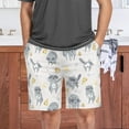 thumbnail image 7 of Wild Raccoons Pattern Pizza Nut Fishbone Banana Mens Pajama Pants Shorts Sleepwear Lounge Men's Pajama Bottoms Gift for Family, 7 of 7