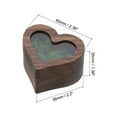 thumbnail image 2 of Caja de anillo de madera, caja de anillo en forma de corazón con una ranura, verde oscuro, 2 of 7