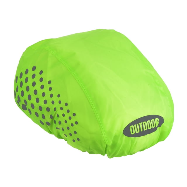 Unique Bargains Waterproof Helmet Cover Bike Helmet Protector Ride Gear with Reflective Strip Green