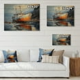 thumbnail image 4 of Designart "Dreamy Regatta Fishing Boat I" Transportation Print on Natural Pine Wood, 4 of 5