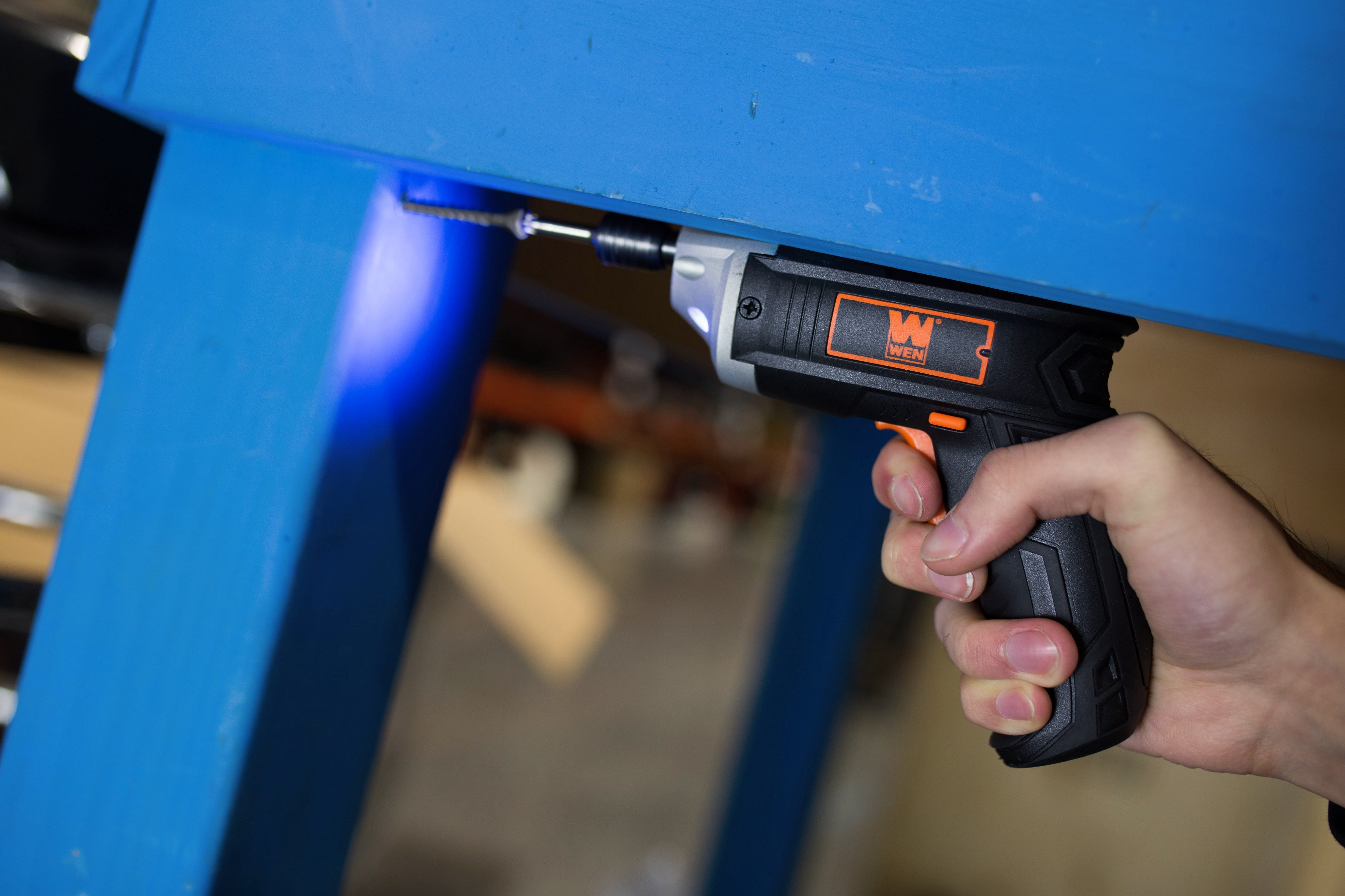 WEN 3.6V Lithium-Ion Cordless Electric Screwdriver with Bits and Belt Holster