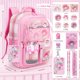 thumbnail image 2 of Bonita mochila de anime: mochila escolar para estudiantes con pines, porta credencial, papelería, tarjetas y un conjunto de bolsas de dibujos animados. Bonita mochila informal para portátil,, 2 of 7