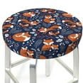 thumbnail image 3 of Fotbe Cute Foxes Stool Covers Round,Waterproof Round Bar Stool Covers Bar Chair Covers Washable Stool Cushion Slipcover for 12-14 Inch Chair-13 inch, 3 of 7