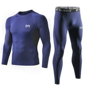Mens Compression Base Layer Thermal Long Johns Underwear Set Fitting Shorts+Compression Leggings for Workout, Size S-2XL