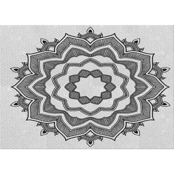 Ahgly Company Indoor Rectangle Patterned Smokey Gray Area Rugs, 5' x 7'