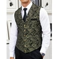 thumbnail image 3 of COOFANDY Mens Suit Vest Paisley Floral Victorian Vests Gothic Steampunk Formal Waistcoat Tuxedo Vests with Notched Lapels, 3 of 11
