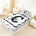 thumbnail image 4 of Erosebridal Princess Bowknot Girls Twin Sheet Sets, Monogrammed C Bedding, White Black, 3 Pieces, 4 of 5