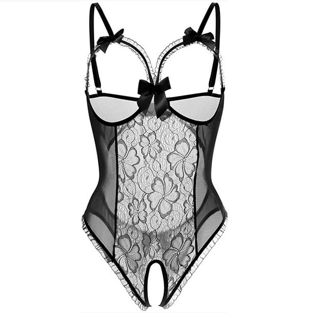 XHJUN Women'S Sheer Lingerie Chemise With Open Bra Set One Piece Lace