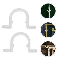 OUNONA 20pcs  Pipe Clamps Plastic U Brackets Heavy Duty Tube Strap Fixing Clips Pipes Fastener