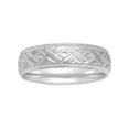 thumbnail image 3 of Mens 6MM Sterling Silver Basket Weave Ring w/ Milgrain Edge Detail, 3 of 4