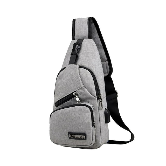 Rbaofujie Sac Messager pour Hommes Sac à Bandoulière Sac à Dos Crossbody avec Trou Usb avec Trou pour Écouteurs Sangle Sac à Dos Sac à Dos de Randonnée Sac Poitrine Crossbody Polyvalent Sacs Fourre-Tout de Voyage
