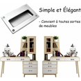 thumbnail image 2 of Ensemble de Foret 2 Pack Poignée de Porte Moderne en Acier Inoxydable Caché Encastré Armoire Poignée Intégrée Rectangulaire Tiroir pour Armoire de Cuisine 128X83MM, 2 of 4
