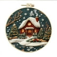 thumbnail image 1 of Ganfancp Kit de Bordado de Navidad con Aro de Bordado 2024 Nuevo Kit de Bordado Fácil para Principiantes y Adultos Pueblo Nevado de Invierno Kit Completo de Aro de Bordado con Agujas Ofertas Del Día, 1 of 1