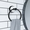 thumbnail image 2 of Design House Savannah Bathroom Towel Ring, Matte Black/White, 2 of 13