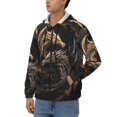 thumbnail image 3 of Vsdgher Vintage Metal Dragon Mens Hoodies Zip Hoodie, Hoodies for Men, Zip-up Hooded Sweatshirt-, 3 of 5
