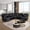 Sectional-02-Black, variant on Power Reclining Sectional Sofa Set w/ 2 Recliners, L-Shaped Breathing Leather Recliner Couch with LED Lights, Storage Console, Cup Holders and USB Charging, Black