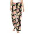 thumbnail image 2 of Lsque Rose Flowers Print Women's Pajama Pants, Lounge Pant - Comfortable Home Wear,Elastic Waistband, Stylish Design-Large, 2 of 9