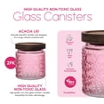 thumbnail image 4 of Just Cook Pink Textured Glass Canister Storage Containers with Acacia Lids, 500 ml, 2 Pack, 4 of 7