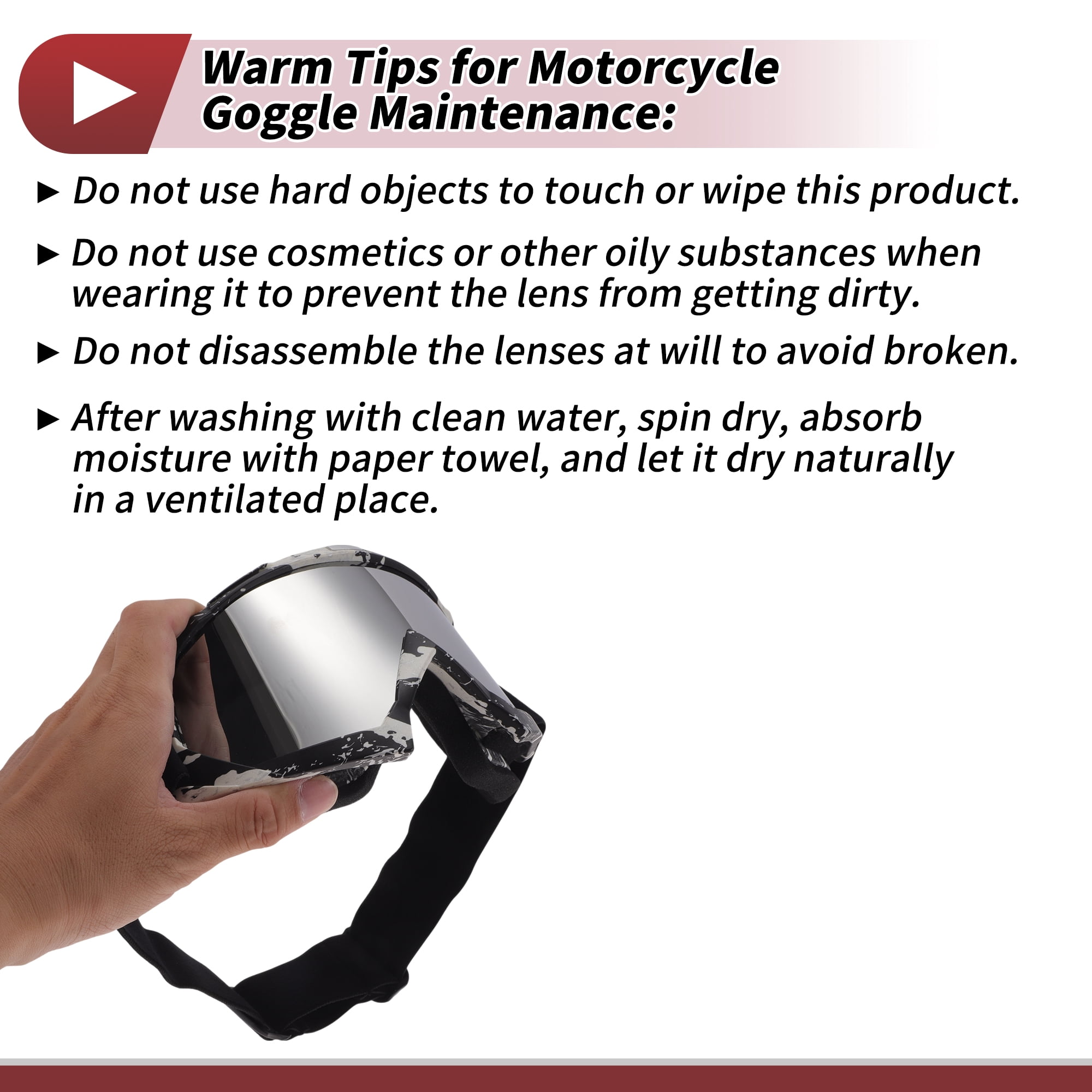 Unique Bargains Motorcycle Riding Goggles PC TPU Cycling Sunglasses Silver Tone Lens White Frame