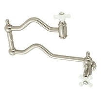 Kingston Brass KS2108PX Heritage Wall Mount Pot Filler Faucet, Brushed Nickel