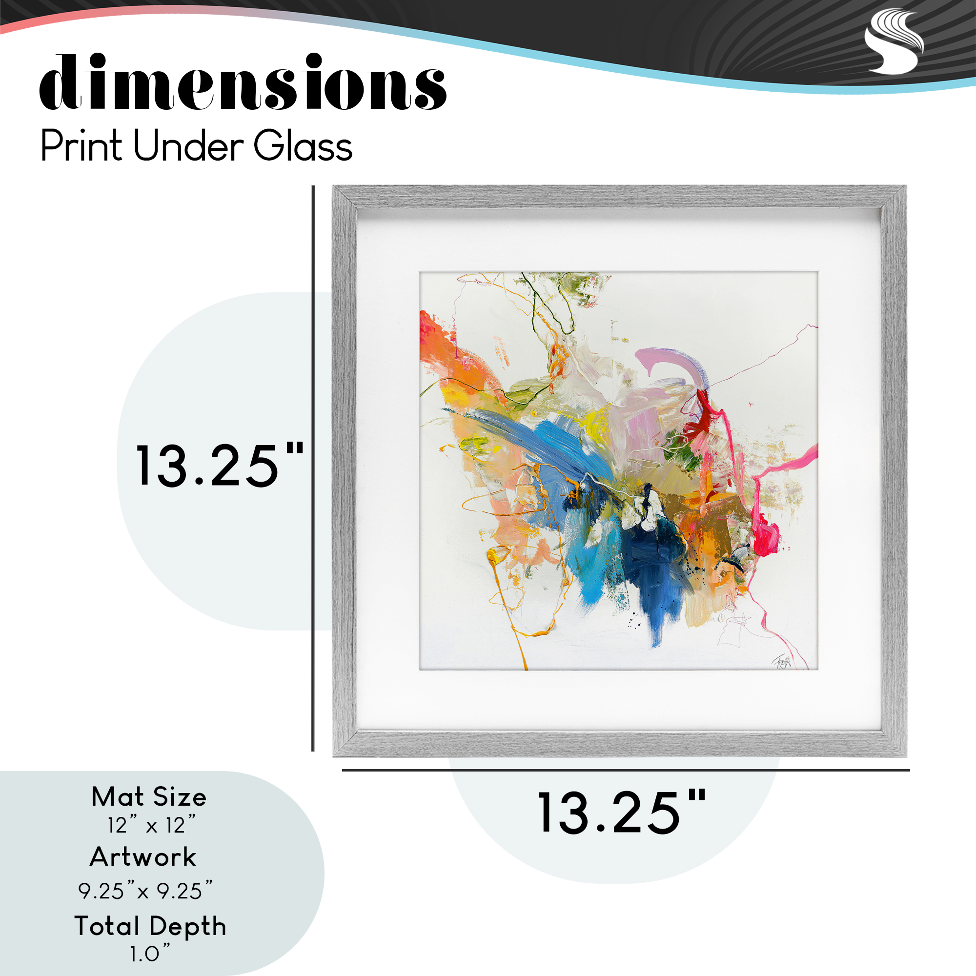 Confident Pink Abstraction Gray Framed Print Under Glass, design by Design Fabrikken