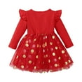 thumbnail image 3 of KaLI_Store Toddler Princess Dress Long Sleeve Fall Christmas Party Dress Red,Size 4-5 T, 3 of 7