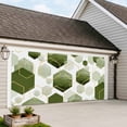 thumbnail image 4 of Sage Green Marble Garage Door Cover Banner 7 x 16 FT, Gold White Geometric Hexagon Modern Garage Door Curtains Backdrop with Grommets for Indoor Outdoor Wall Party Porch Yard Decorations Background, 4 of 9