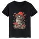 thumbnail image 5 of Camiseta de algodón de verano para niños con estampado de gato y hongo, camisetas personalizadas de manga corta negras para niños y niñas, 5 of 5