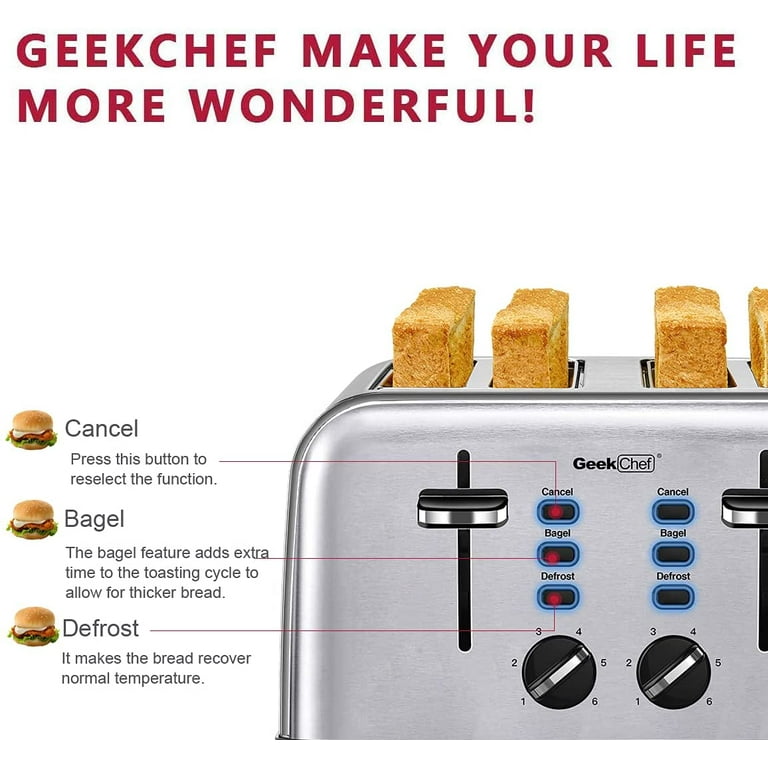 Bella 4 Slice Toaster, Long Slot & Removable Crumb Tray, 7 Shading options with Auto Shut Off, Cancel & Reheat Button, Toast Bread & Bagel, Blue