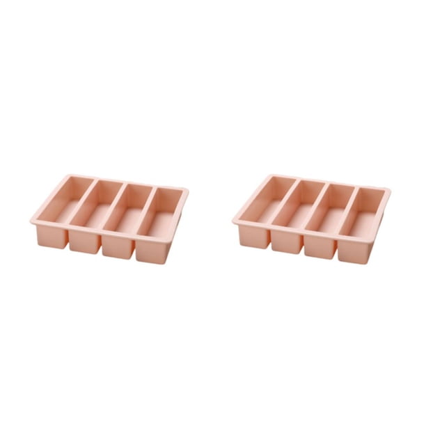 Molde de silicona de tira larga Bearachild bandeja de forma Rectangular para cubitos de hielo 2Conjunto Rosa