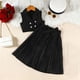 thumbnail image 3 of Vestido de Verano de Manga Corta para Niñas Color Sólido Blusa de Cuello Redondo Y Pantalones Cortos Set, Suave Transpirable Poliéster Vestido Casual para Niños de Uso Diario, 3 of 6