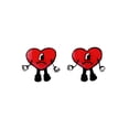 thumbnail image 1 of Aretes artesanales de corazones rojos, 1 of 6