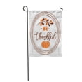 thumbnail image 1 of JSDART Be Thankful Text Decorated Fall Branch Berry Pumpkin Into Circle Wreath Made Garden Flag Decorative Flag House Banner 12x18 inch, 1 of 1