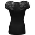 thumbnail image 2 of FashionOutfit Women's Lace Shoulder Short Sleeves Tops, 2 of 3