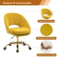 thumbnail image 4 of Velvet Home Office Chair Tina's Home Swivel Accent Chair Adult Makeup Chair Metal Leg Bedroom Yellow, 4 of 6