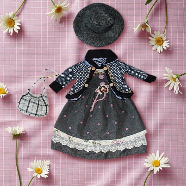 1/3 Ceramic Doll Dress Vestido Flexibilidad para niños Coordinación de regalos de cumpleaños Linda muñeca para muñecas para muñecas de 60 cm-65 cm Negro