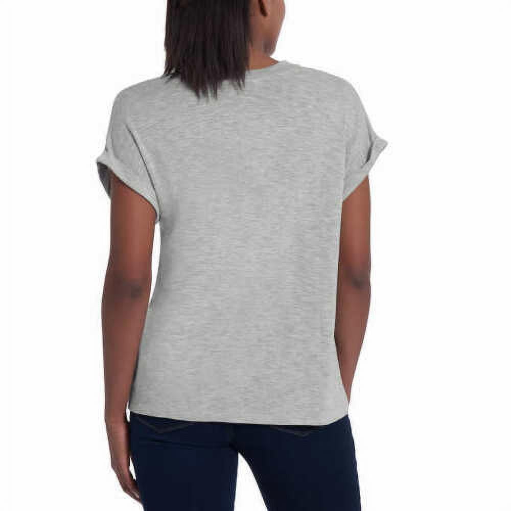 Jessica Simpson Women's V-Neck Soft Jersey Knit Top, Heather Gray XXL