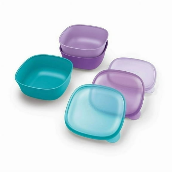 NUK Stacking Bowl and Lid Purple/Teal 3 count