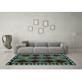 thumbnail image 3 of Ahgly Company Indoor Square Abstract Light Blue Modern Area Rugs, 6' Square, 3 of 4