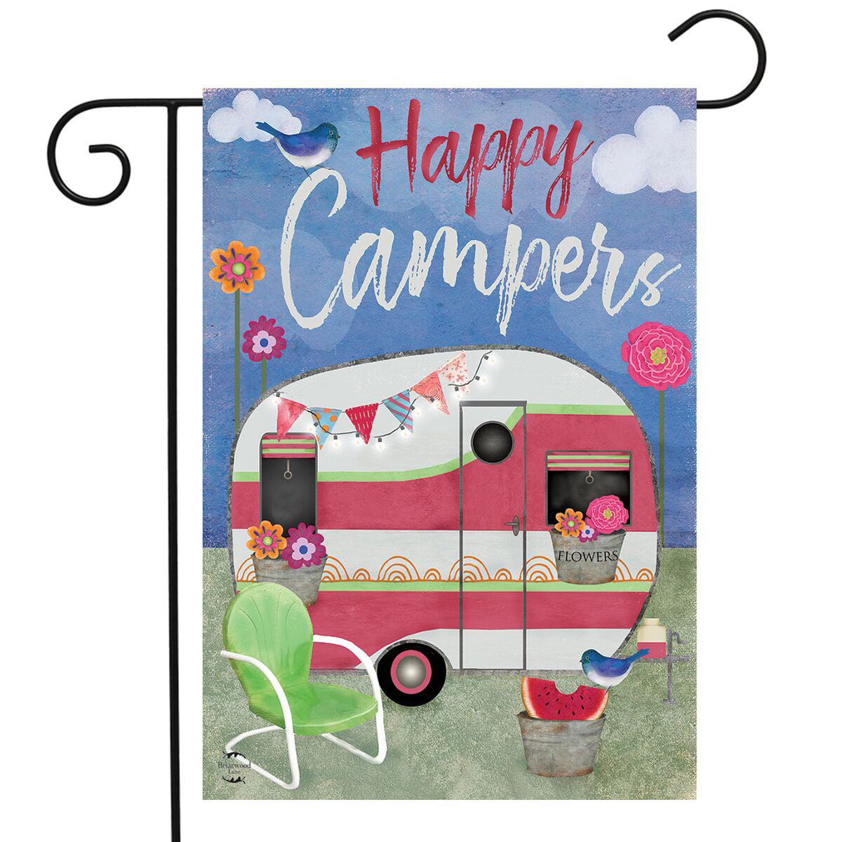 Details about   Happy Camper House Flag Briarwood Lane 