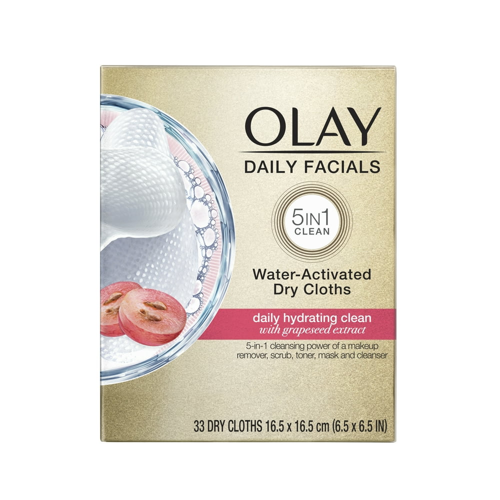 Olay Daily Facials Hydrating Cleansing Cloths, 33 Count
